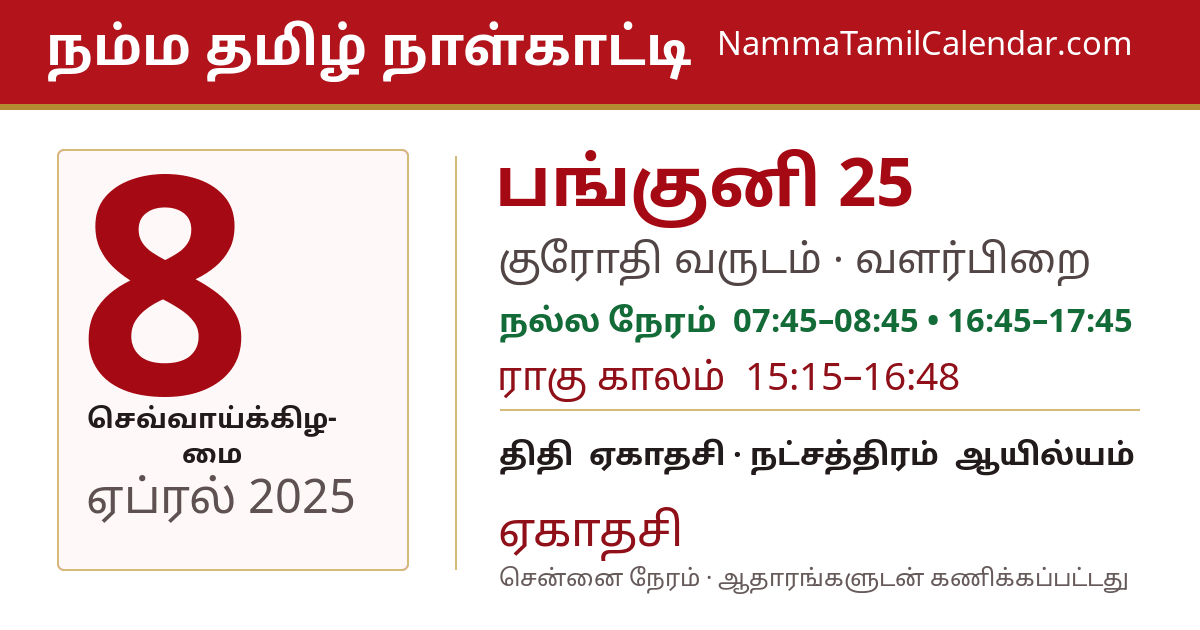 ஏப்ரல் 8, 2025 சென்னை தமிழ் காலண்டர் பகிர்வு படம்