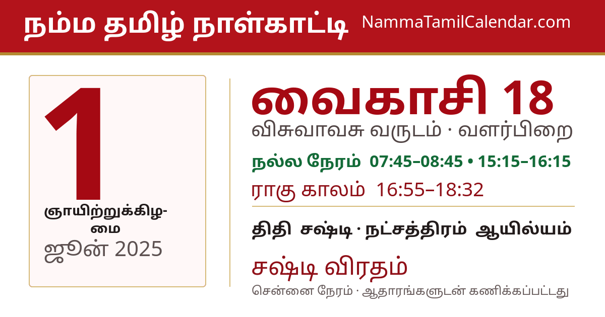 ஜூன் 1, 2025 சென்னை தமிழ் காலண்டர் பகிர்வு படம்