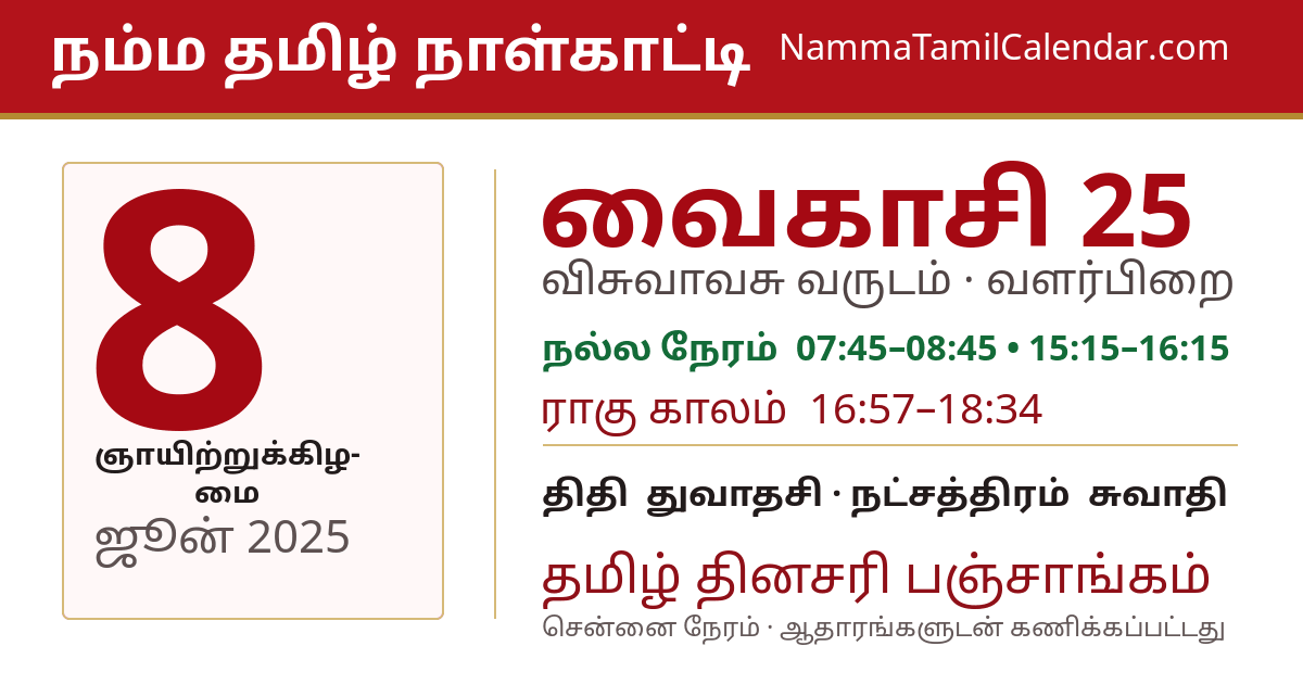 ஜூன் 8, 2025 சென்னை தமிழ் காலண்டர் பகிர்வு படம்