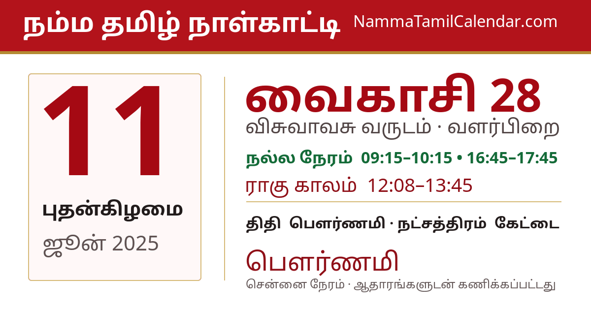 ஜூன் 11, 2025 சென்னை தமிழ் காலண்டர் பகிர்வு படம்