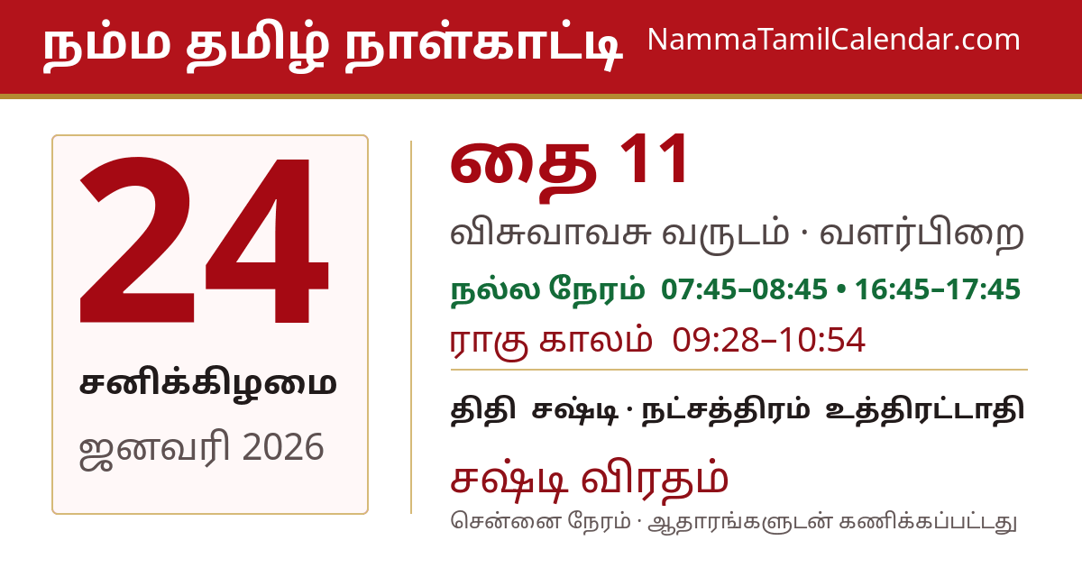ஜனவரி 24, 2026 சென்னை தமிழ் காலண்டர் பகிர்வு படம்