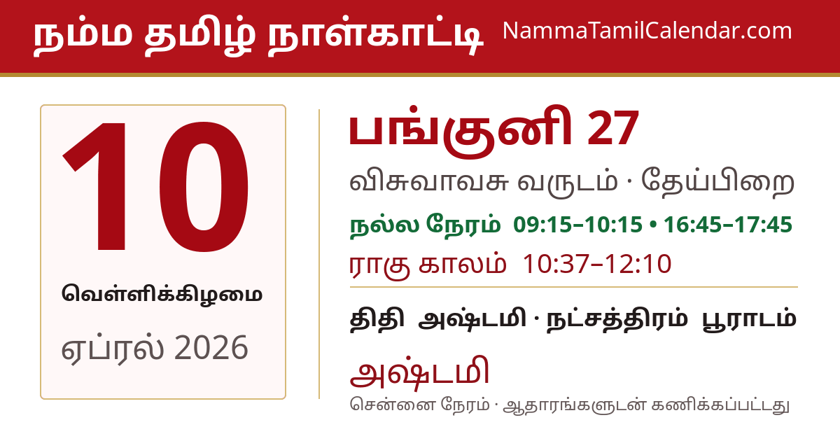 ஏப்ரல் 10, 2026 சென்னை தமிழ் காலண்டர் பகிர்வு படம்