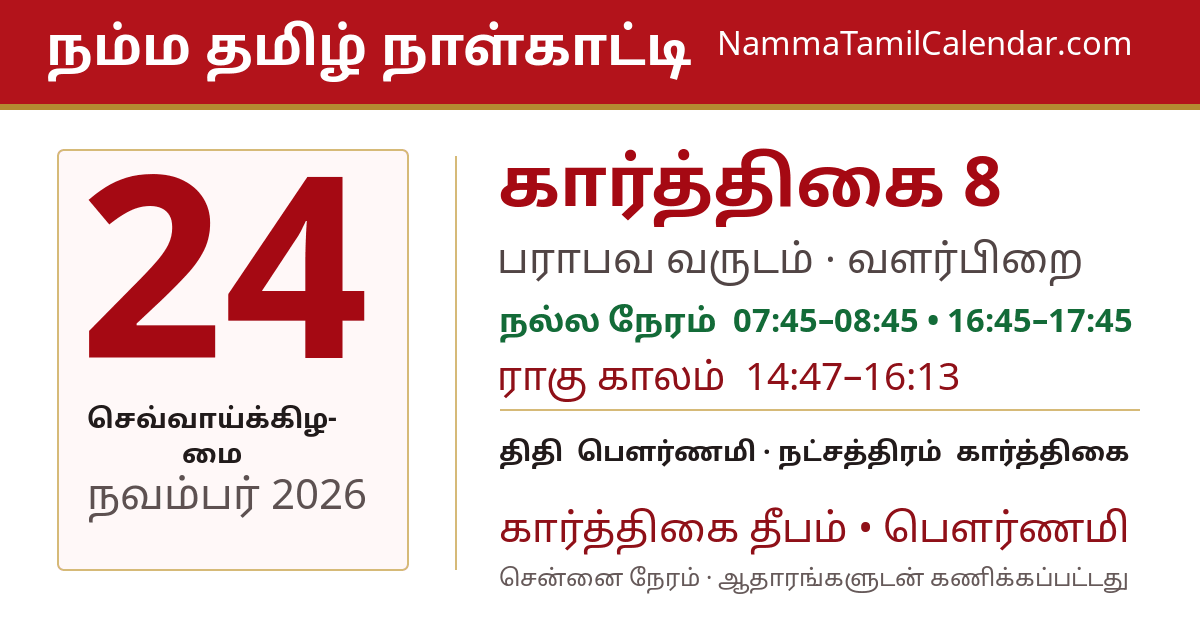 நவம்பர் 24, 2026 சென்னை தமிழ் காலண்டர் பகிர்வு படம்