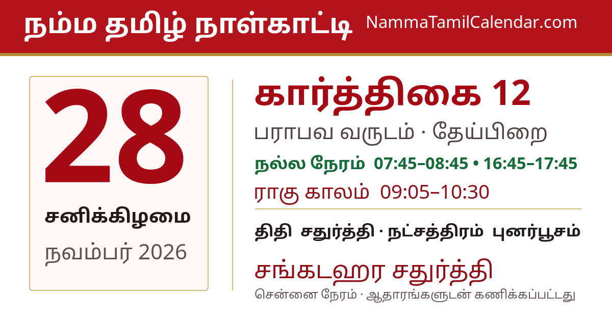 நவம்பர் 28, 2026 சென்னை தமிழ் காலண்டர் பகிர்வு படம்
