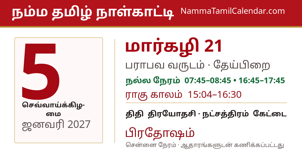 ஜனவரி 5, 2027 சென்னை தமிழ் காலண்டர் பகிர்வு படம்