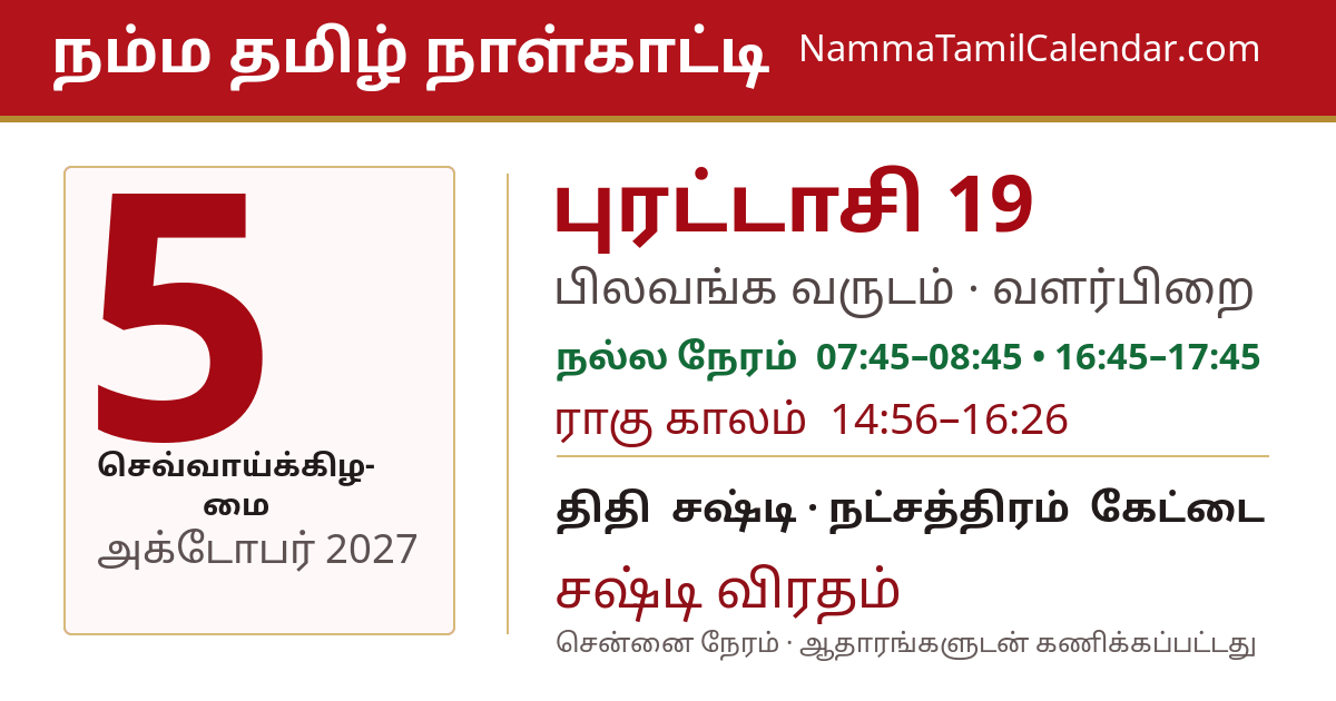அக்டோபர் 5, 2027 சென்னை தமிழ் காலண்டர் பகிர்வு படம்