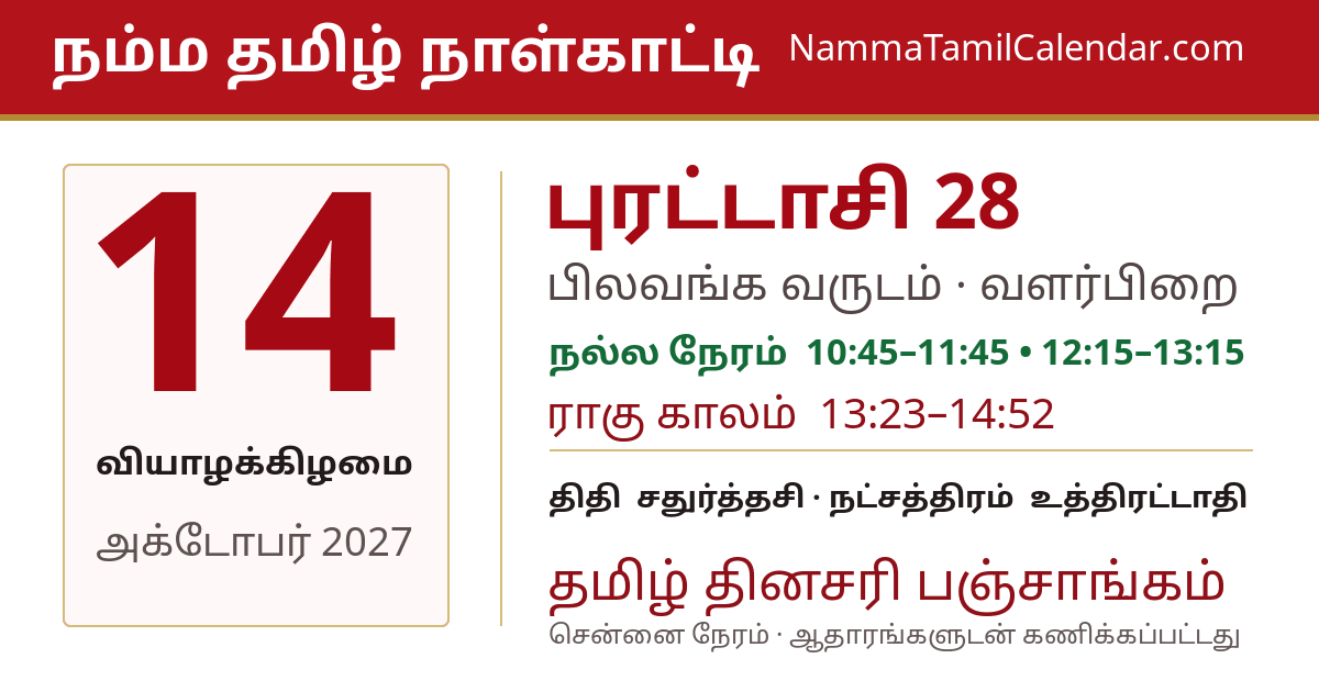 அக்டோபர் 14, 2027 சென்னை தமிழ் காலண்டர் பகிர்வு படம்