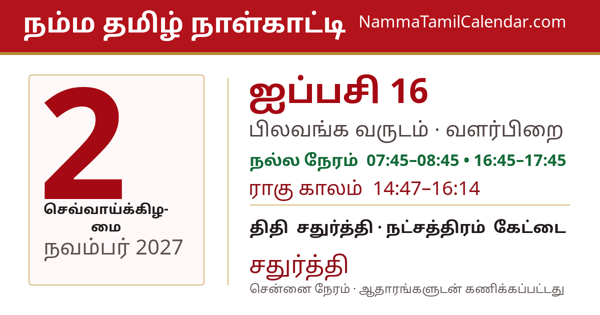 நவம்பர் 2, 2027 சென்னை தமிழ் காலண்டர் பகிர்வு படம்