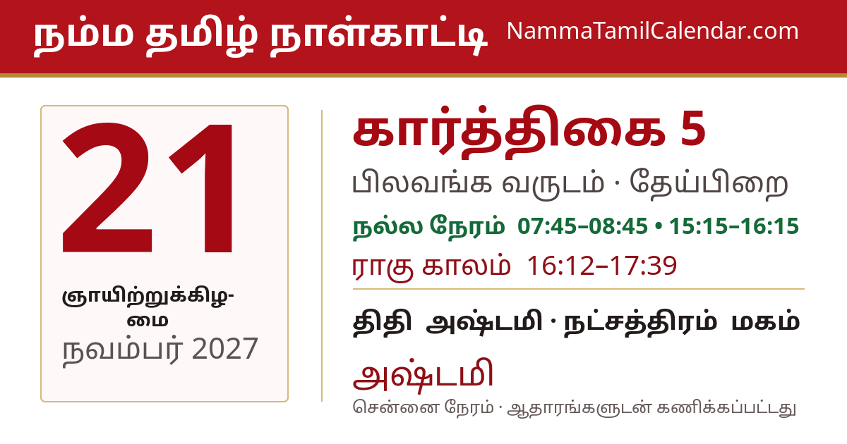 நவம்பர் 21, 2027 சென்னை தமிழ் காலண்டர் பகிர்வு படம்