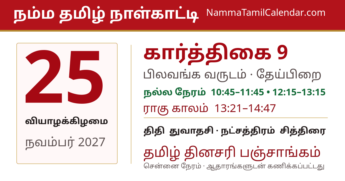 நவம்பர் 25, 2027 சென்னை தமிழ் காலண்டர் பகிர்வு படம்