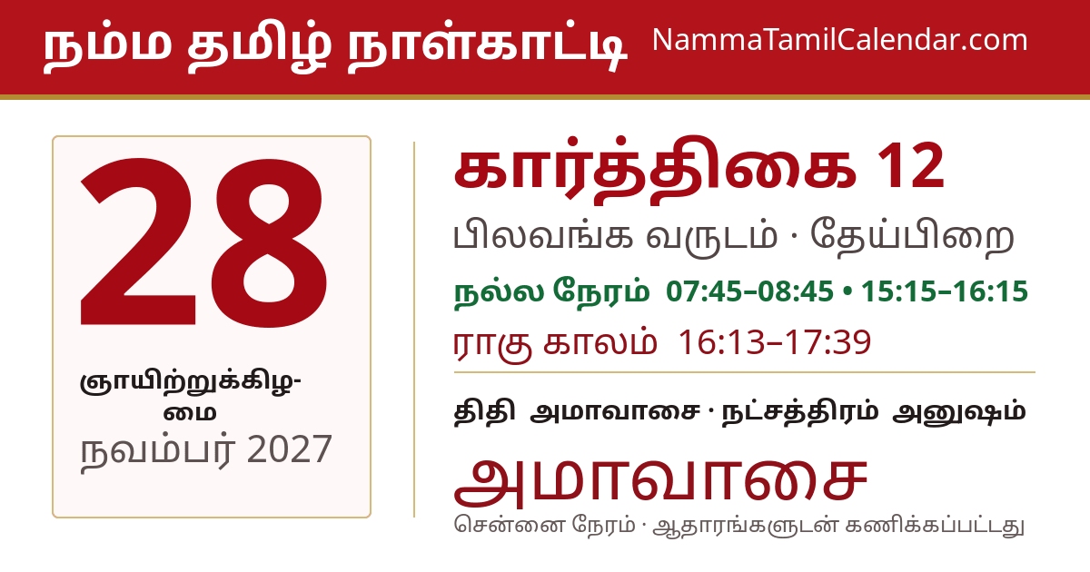 நவம்பர் 28, 2027 சென்னை தமிழ் காலண்டர் பகிர்வு படம்