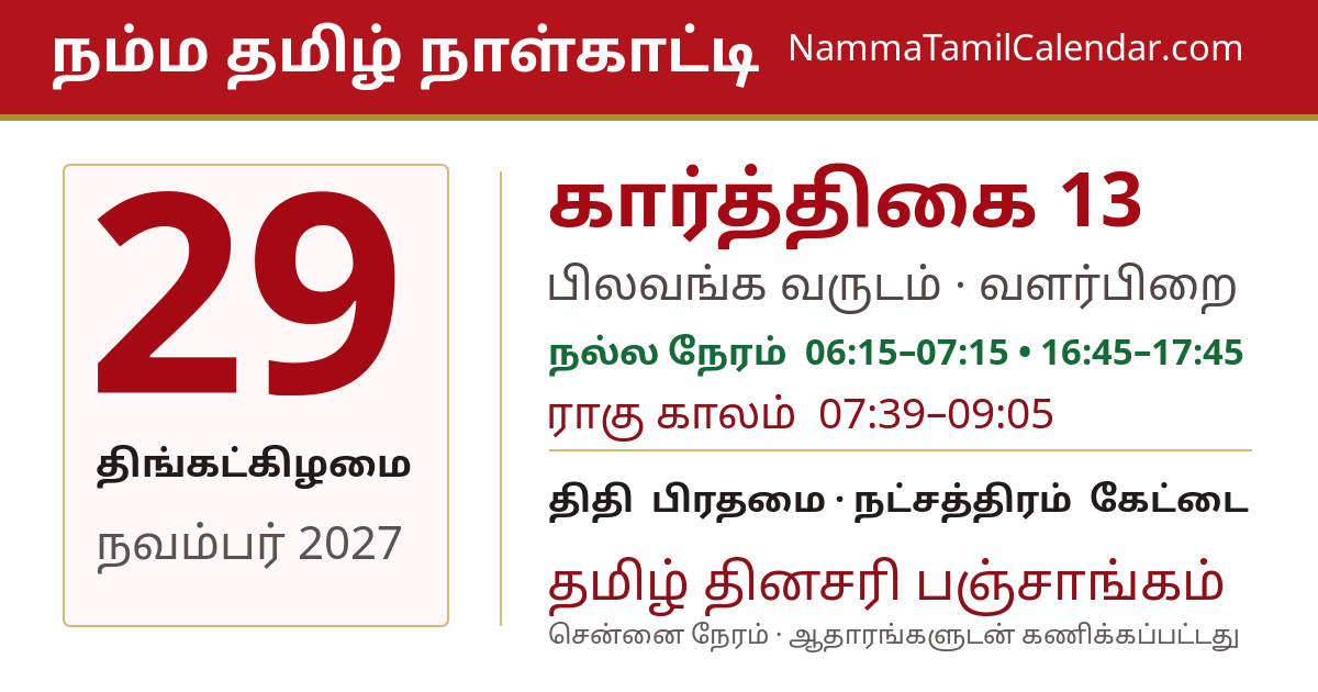 நவம்பர் 29, 2027 சென்னை தமிழ் காலண்டர் பகிர்வு படம்
