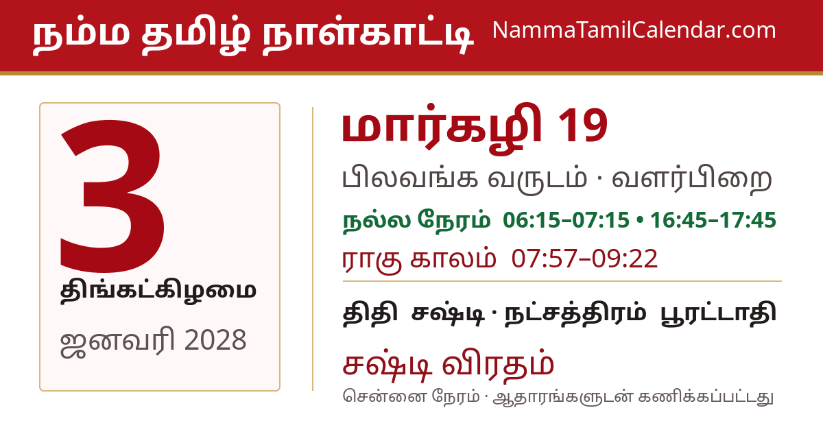 ஜனவரி 3, 2028 சென்னை தமிழ் காலண்டர் பகிர்வு படம்