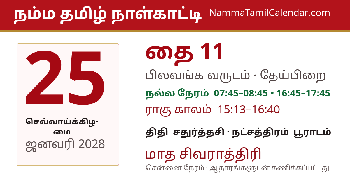 ஜனவரி 25, 2028 சென்னை தமிழ் காலண்டர் பகிர்வு படம்