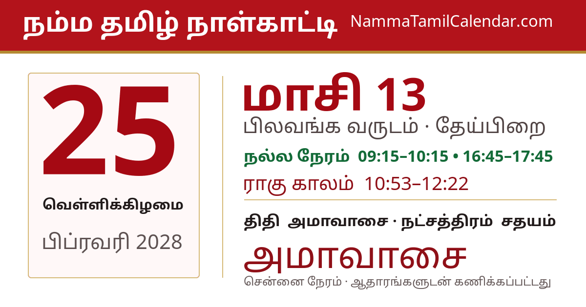 பிப்ரவரி 25, 2028 சென்னை தமிழ் காலண்டர் பகிர்வு படம்