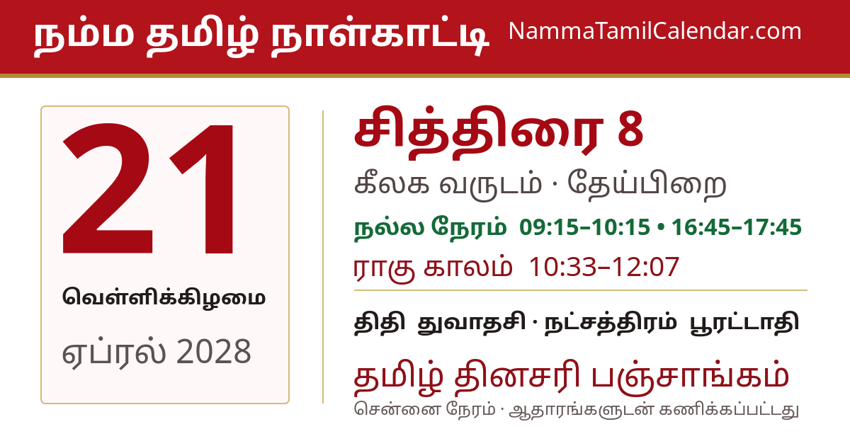ஏப்ரல் 21, 2028 சென்னை தமிழ் காலண்டர் பகிர்வு படம்