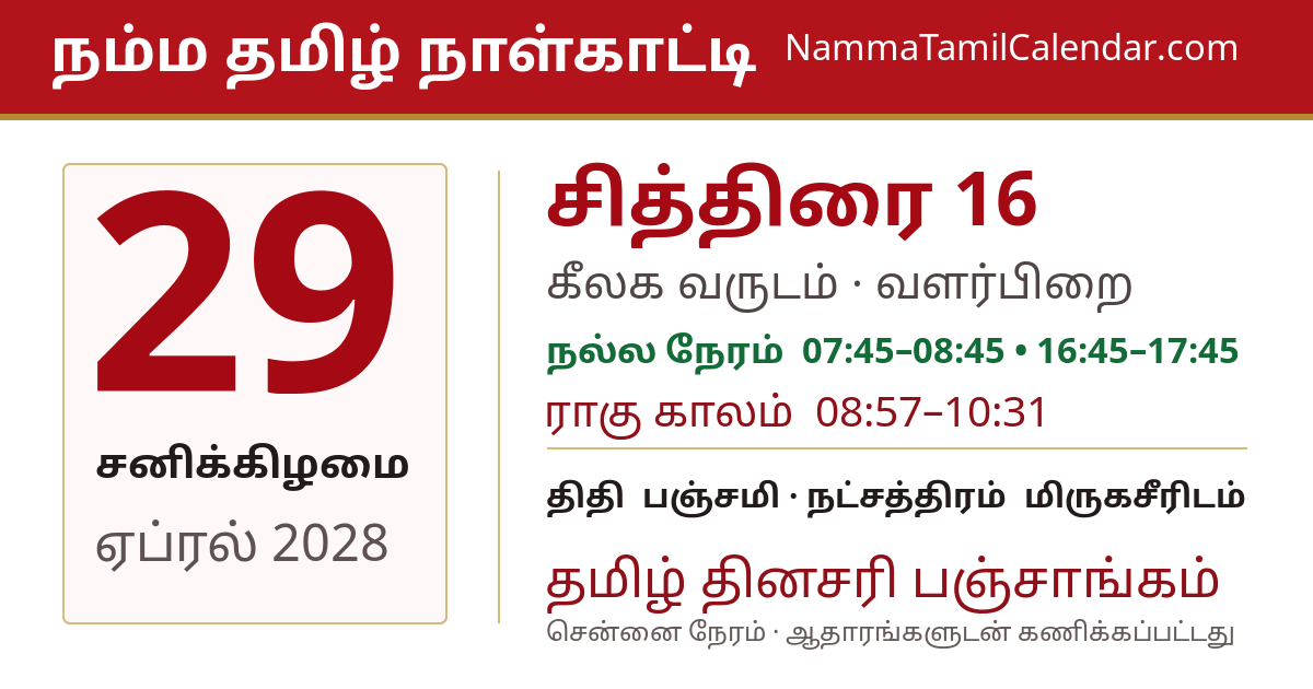 ஏப்ரல் 29, 2028 சென்னை தமிழ் காலண்டர் பகிர்வு படம்