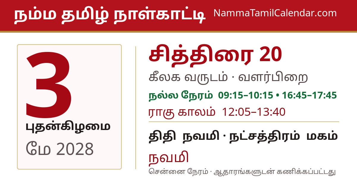 மே 3, 2028 சென்னை தமிழ் காலண்டர் பகிர்வு படம்