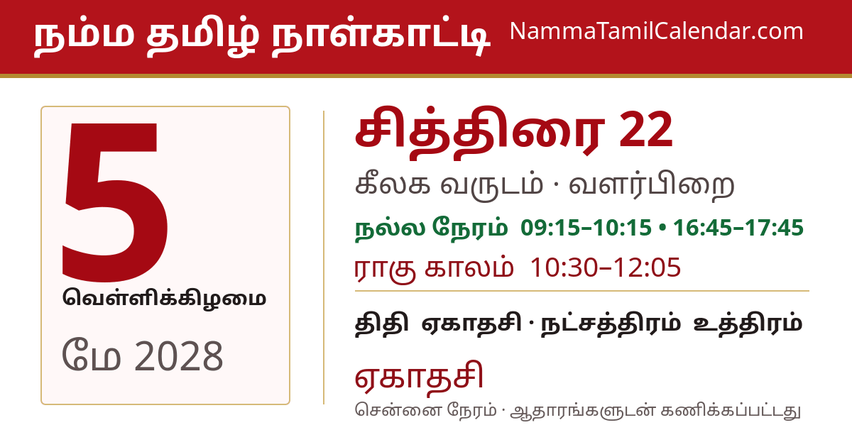 மே 5, 2028 சென்னை தமிழ் காலண்டர் பகிர்வு படம்