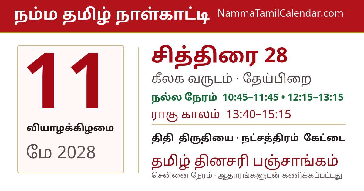 மே 11, 2028 சென்னை தமிழ் காலண்டர் பகிர்வு படம்