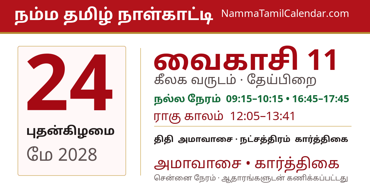மே 24, 2028 சென்னை தமிழ் காலண்டர் பகிர்வு படம்