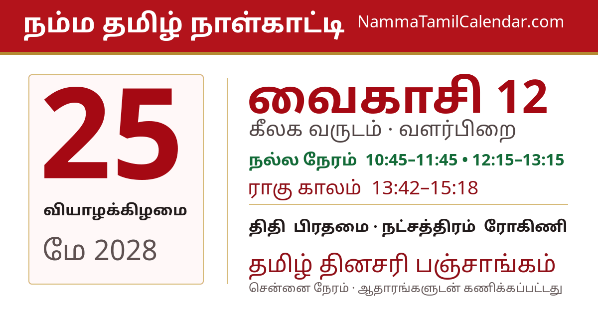 மே 25, 2028 சென்னை தமிழ் காலண்டர் பகிர்வு படம்