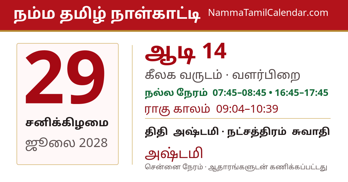 ஜூலை 29, 2028 சென்னை தமிழ் காலண்டர் பகிர்வு படம்