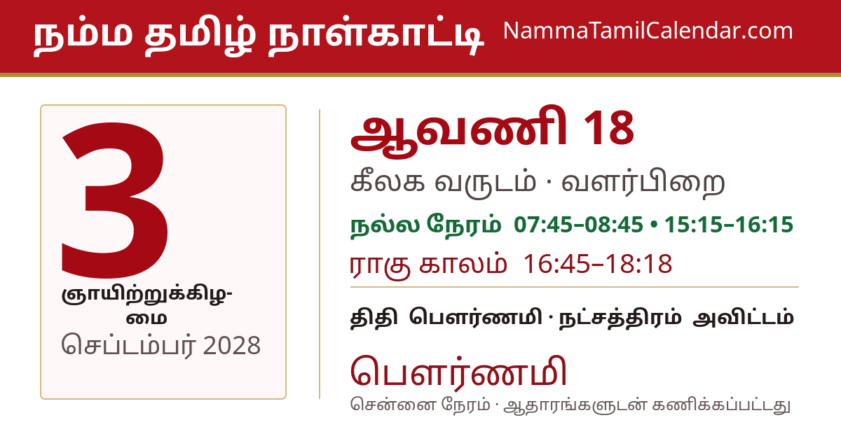 செப்டம்பர் 3, 2028 சென்னை தமிழ் காலண்டர் பகிர்வு படம்