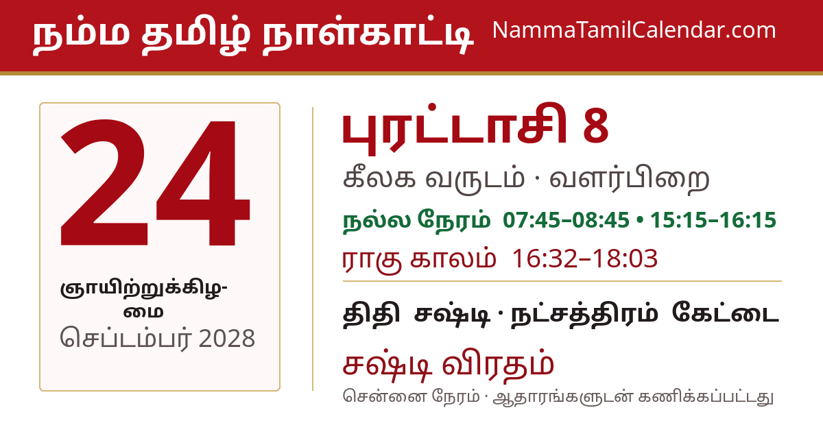 செப்டம்பர் 24, 2028 சென்னை தமிழ் காலண்டர் பகிர்வு படம்