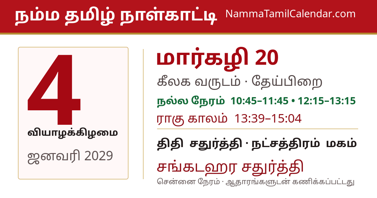 ஜனவரி 4, 2029 சென்னை தமிழ் காலண்டர் பகிர்வு படம்