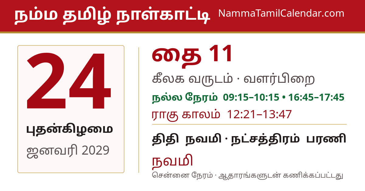 ஜனவரி 24, 2029 சென்னை தமிழ் காலண்டர் பகிர்வு படம்