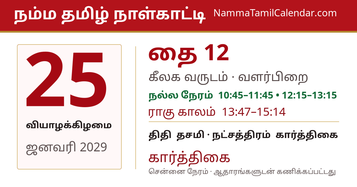 ஜனவரி 25, 2029 சென்னை தமிழ் காலண்டர் பகிர்வு படம்