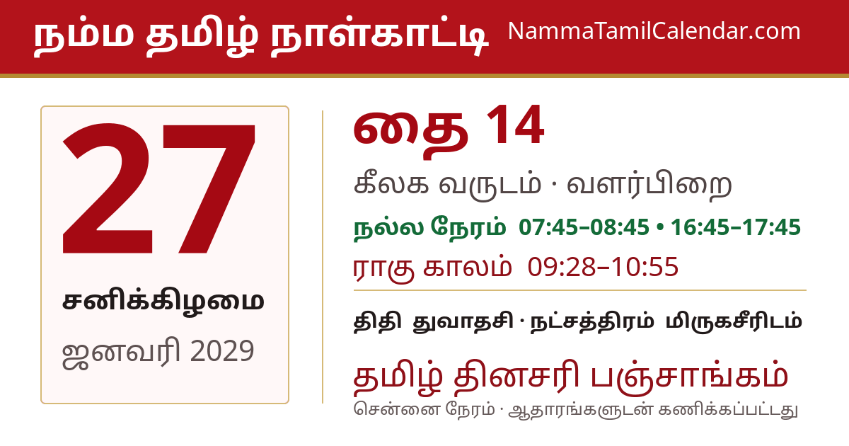 ஜனவரி 27, 2029 சென்னை தமிழ் காலண்டர் பகிர்வு படம்