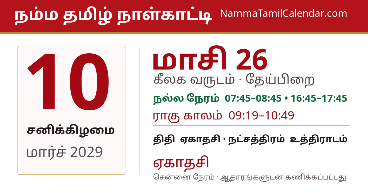 மார்ச் 10, 2029 சென்னை தமிழ் காலண்டர் பகிர்வு படம்