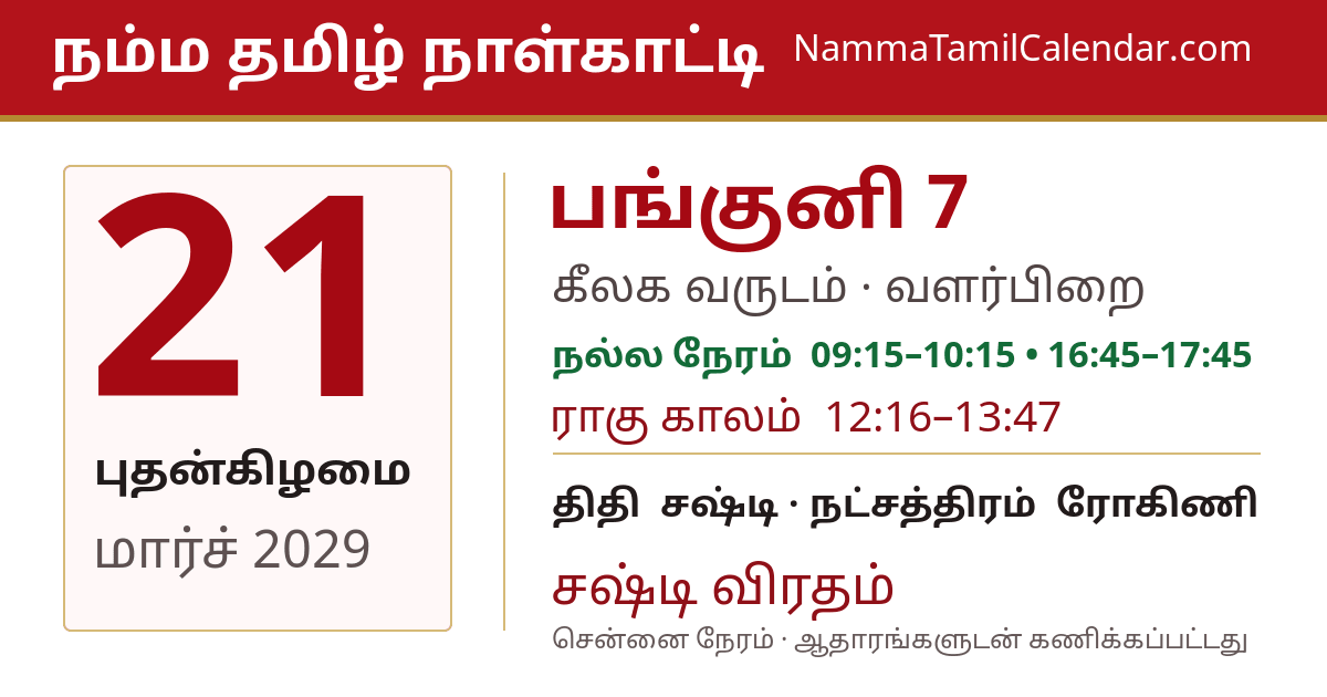 மார்ச் 21, 2029 சென்னை தமிழ் காலண்டர் பகிர்வு படம்