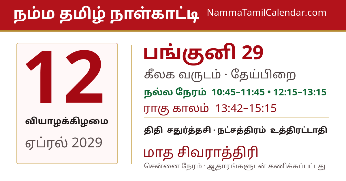 ஏப்ரல் 12, 2029 சென்னை தமிழ் காலண்டர் பகிர்வு படம்