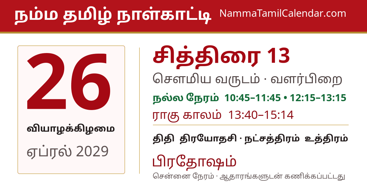ஏப்ரல் 26, 2029 சென்னை தமிழ் காலண்டர் பகிர்வு படம்