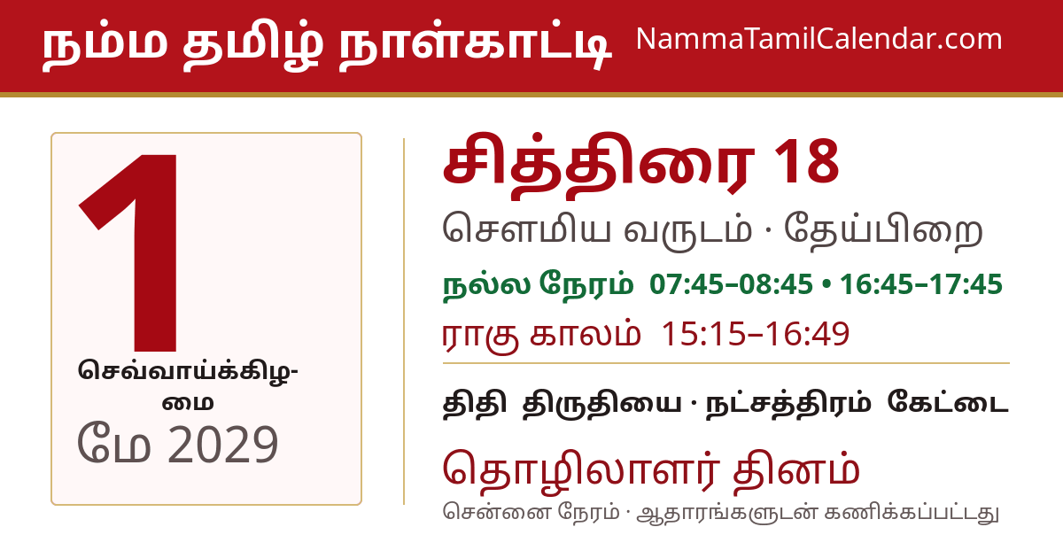 மே 1, 2029 சென்னை தமிழ் காலண்டர் பகிர்வு படம்