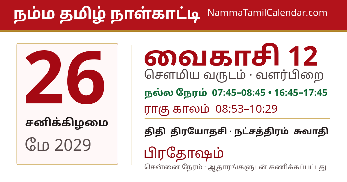 மே 26, 2029 சென்னை தமிழ் காலண்டர் பகிர்வு படம்