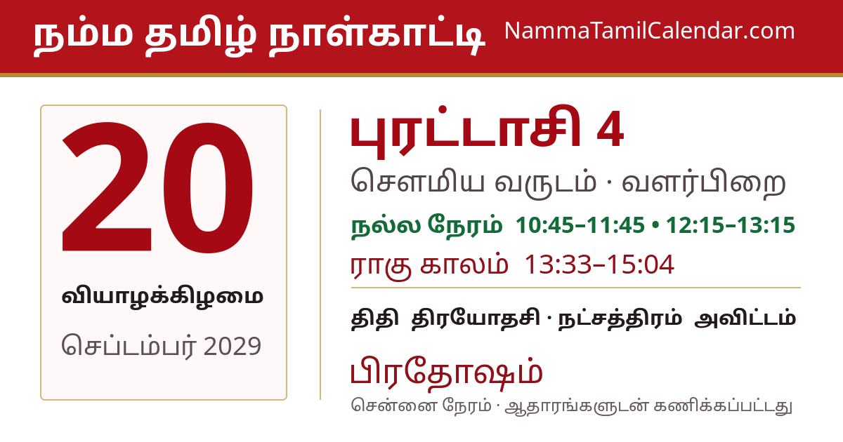 செப்டம்பர் 20, 2029 சென்னை தமிழ் காலண்டர் பகிர்வு படம்