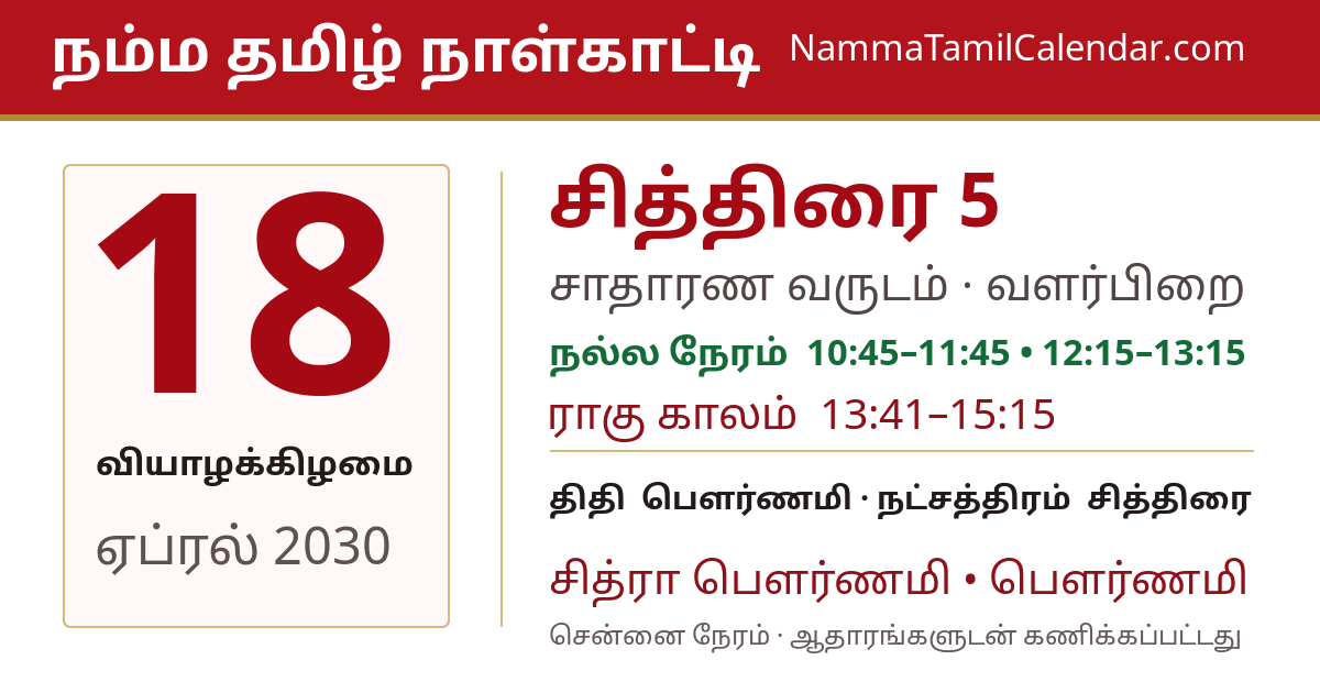 ஏப்ரல் 18, 2030 சென்னை தமிழ் காலண்டர் பகிர்வு படம்
