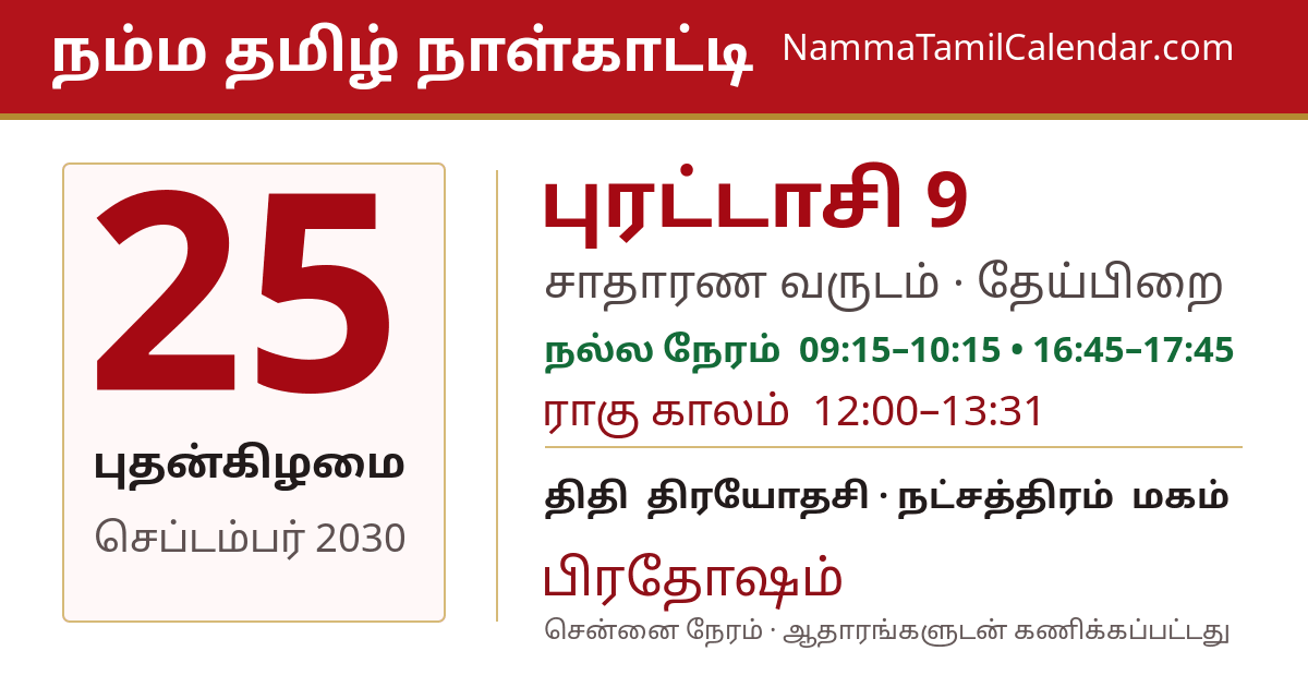 செப்டம்பர் 25, 2030 சென்னை தமிழ் காலண்டர் பகிர்வு படம்