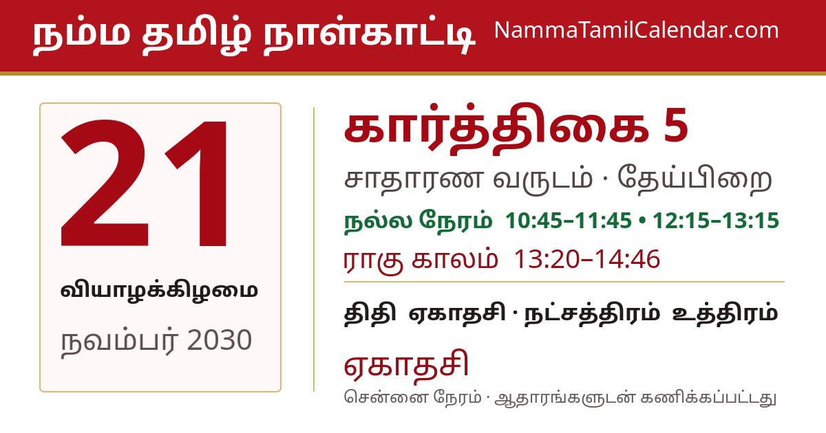 நவம்பர் 21, 2030 சென்னை தமிழ் காலண்டர் பகிர்வு படம்